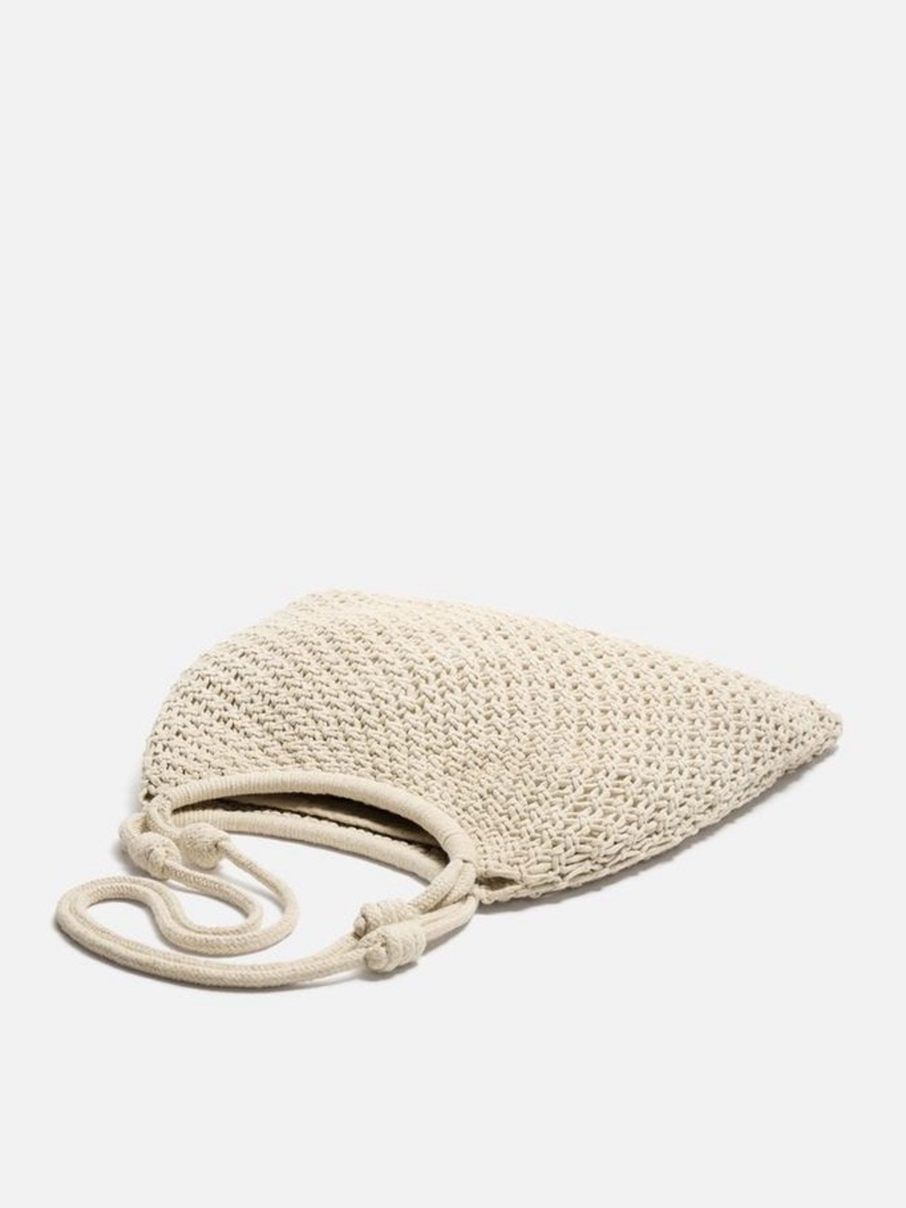 NWOT. Zara Ecru/White Macramé Tote Shopper Bag. - Picture 5 of 12
